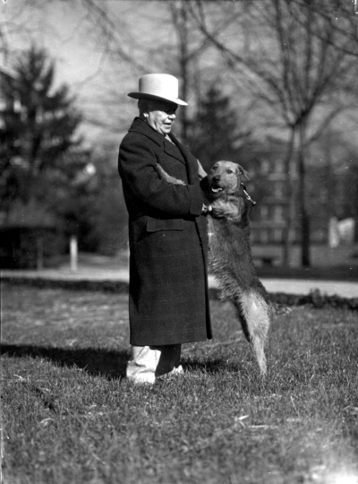 Dean F. Paul Anderson, Engineering, with his dog 