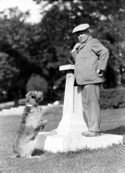 Dean F. Paul Anderson, Engineering, with his dog 