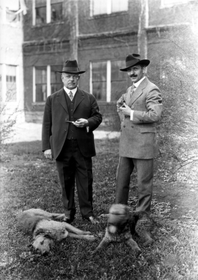Dean F. Paul Anderson, Engineering, another unidentified man and two dogs