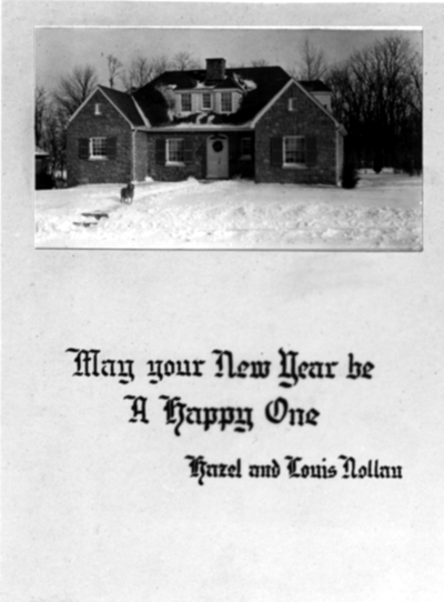 Nollau family Christmas/New Year Card, house at 1844 McDonald Road, Professor Louis E. Nollau, Engineering