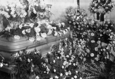Casket, Lilly D. Wilson, spouse of J.L. Watkins, funeral