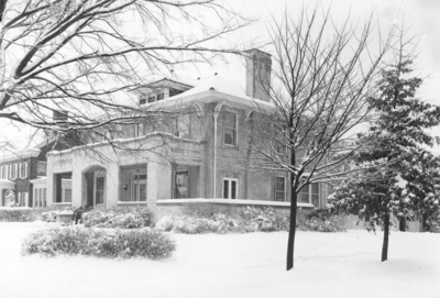 Lexington home, exterior, in the winter