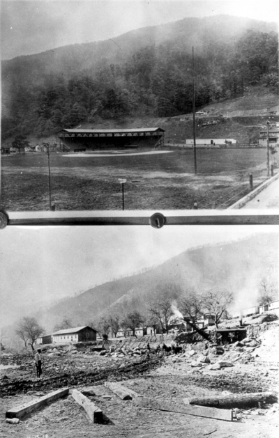 Lynch, Kentucky, top print is a baseball field