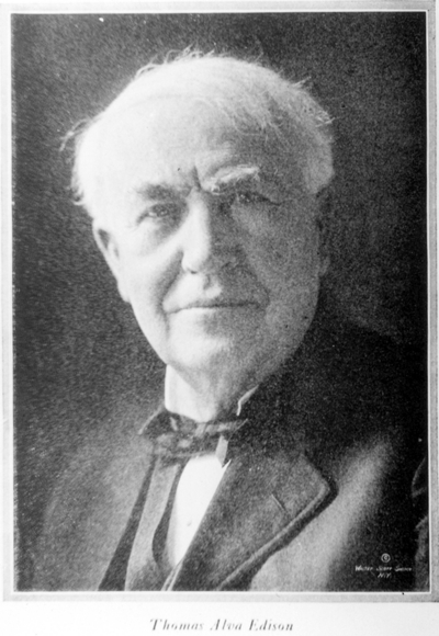 Photograph of Thomas Alva Edison from a book