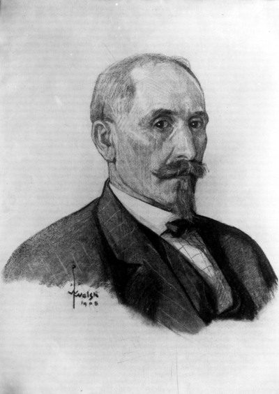 Portrait sketch of Mose Kaufman, founder of Kaufman Stone, 1908. Artist: William Welsh of Lexington, Kentucky