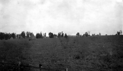 Country field and haystacks