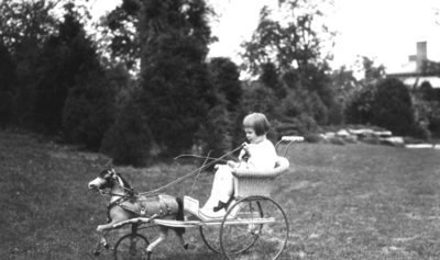 Unidentified child in cart