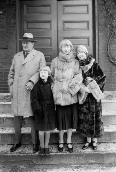 Unidentified family photograph, man, girl, and two women