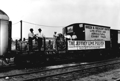 Queen and Crescent exhibit car with A.G.S. on side which means Alabama Great Southern railroad, sign previously described
