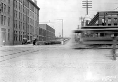Twentieth street crossing and Avenue A, looking north, Birmingham grade elimination, Birmingham, Alabama