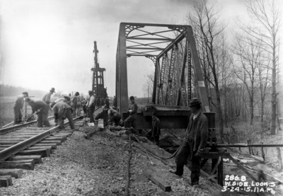 Railroad bridge construction, west side looking south, 11:00,AM
