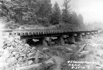 Railroad bridge, number 5 Crooked Fork Spur,  H.E.N.E. railroad