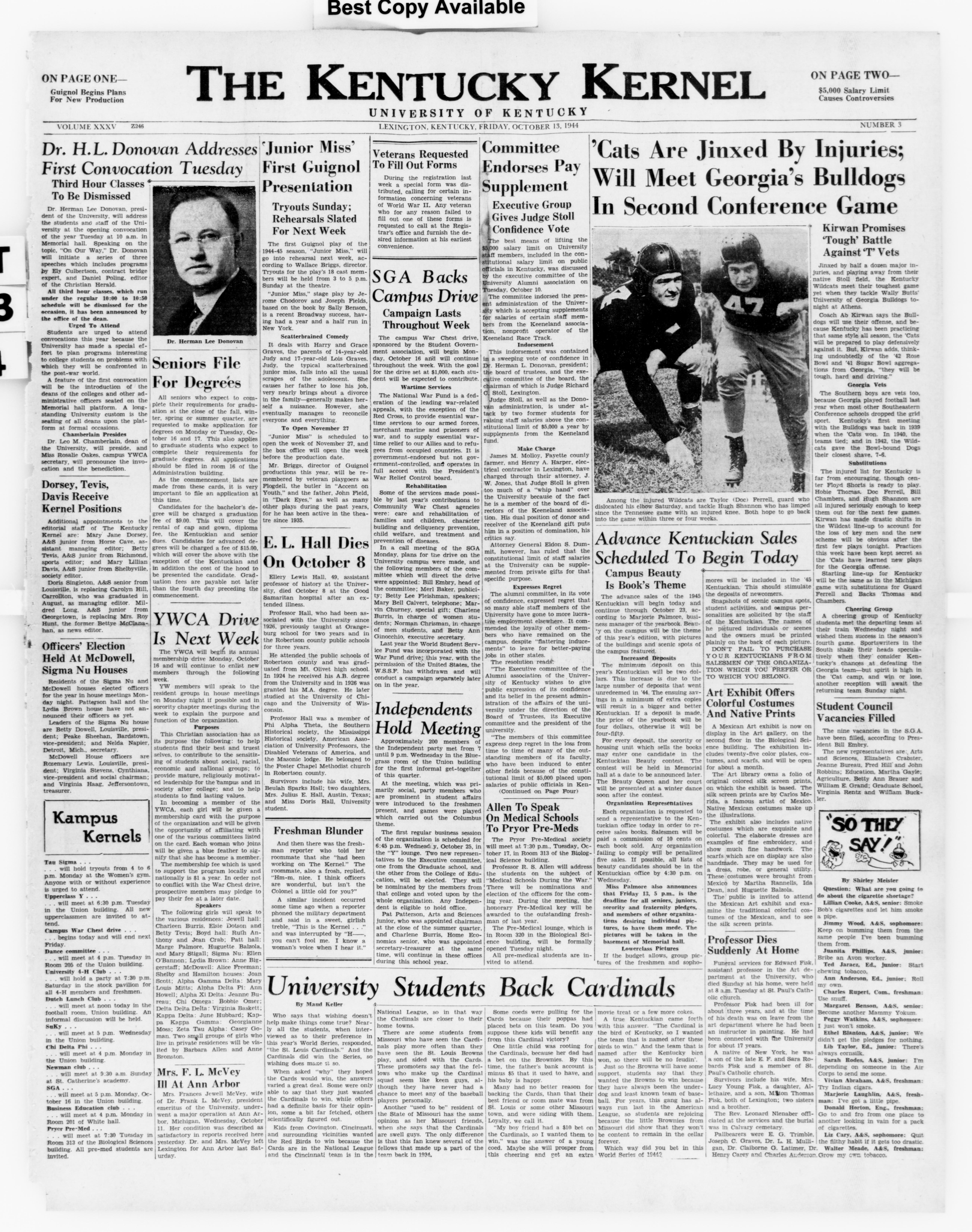 The Kentucky Kernel, October 13, 1944