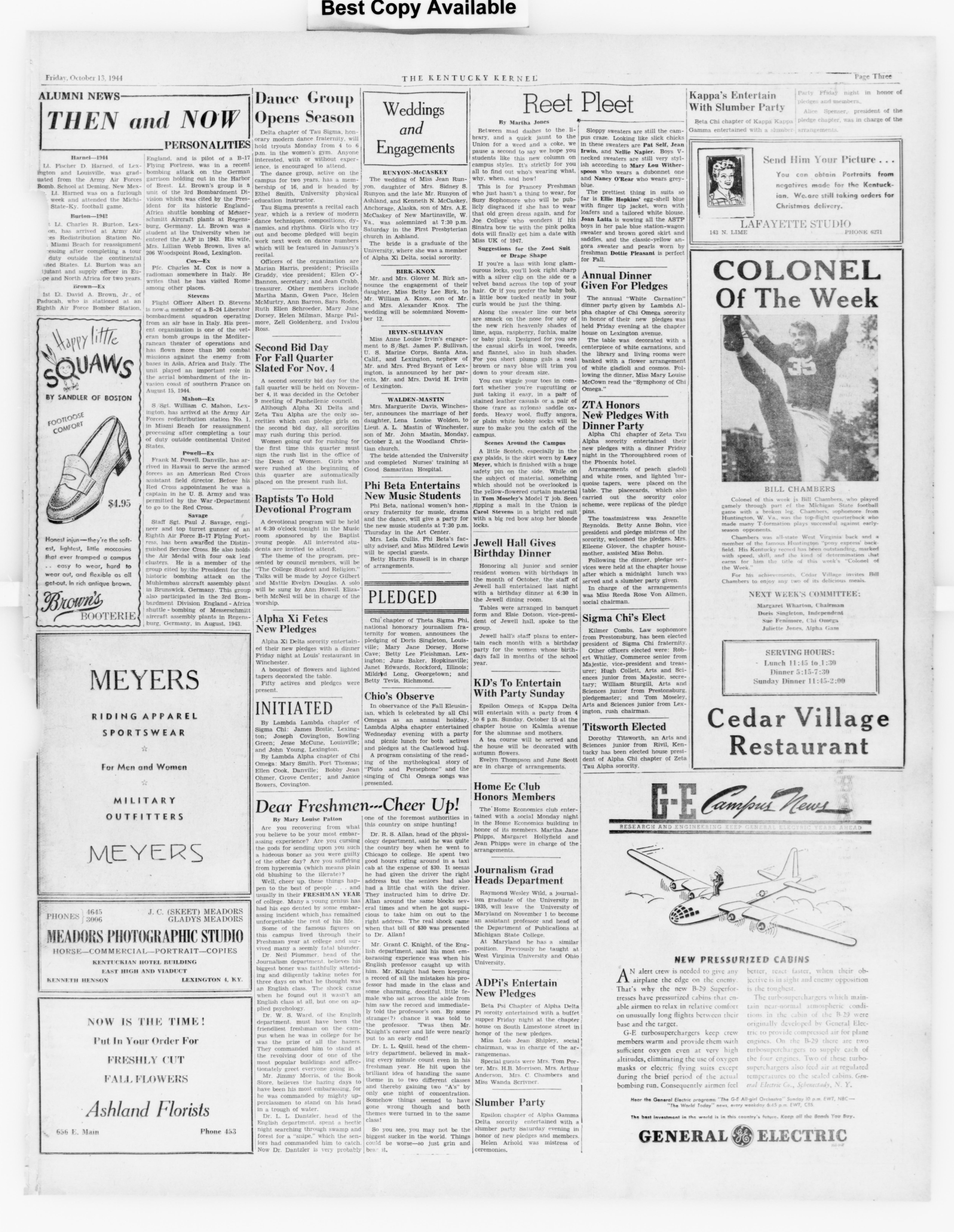 The Kentucky Kernel, October 13, 1944