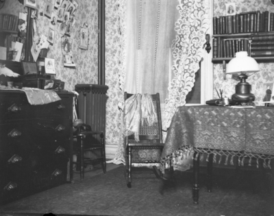 interior of a room, possibly a dorm room