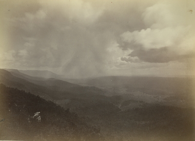 View of a rain storm from an unidentified Pinnacle