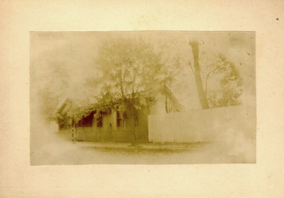 Small house off of street with woman on porch; Variant of #17 and #20