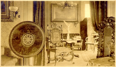 Fancy parlor with ornamented furniture