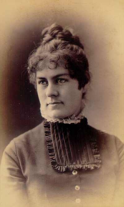 Young woman wearing black dress; Western Female Seminary
