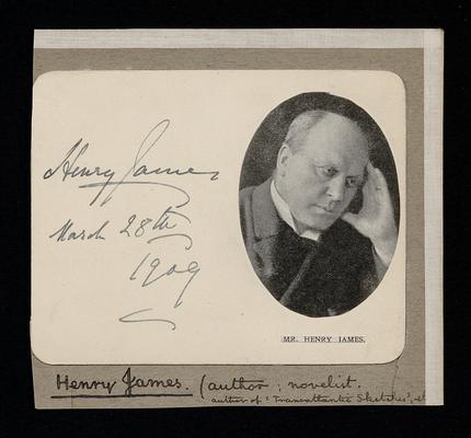 Henry James print and signature