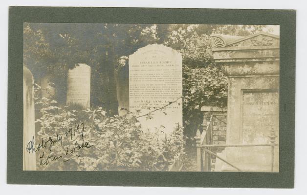 Photographs of the grave of Charles Lamb at Edmonton Churchyard
