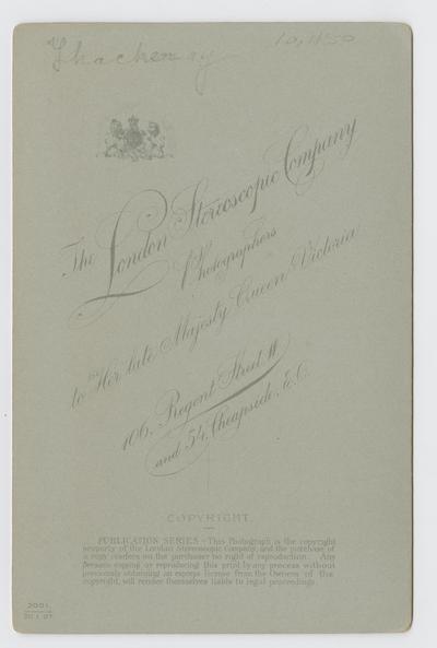 William Makepeace Thackeray cabinet photograph