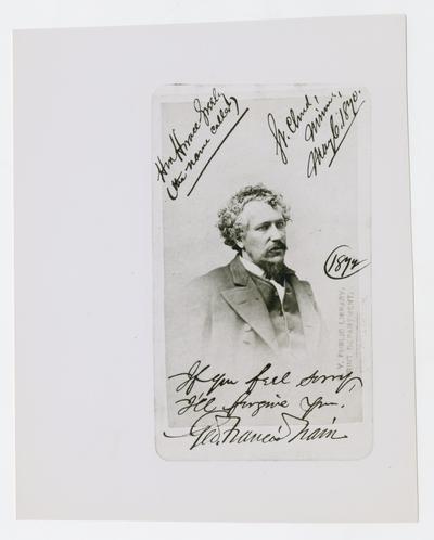 George Francis Train photographs and photostat to Horace Greeley