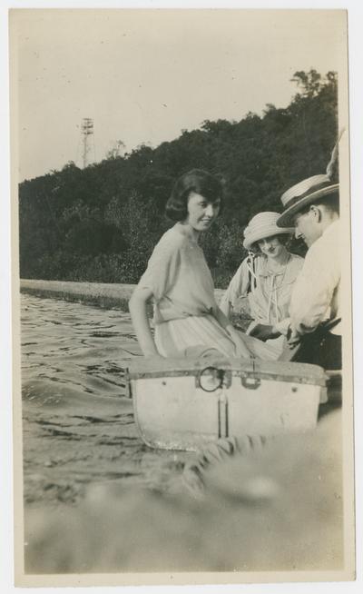 Ruth Phillips, Mrs. John L. Davis, W. H. Peal; Lake Crevecoeur near St. Louis