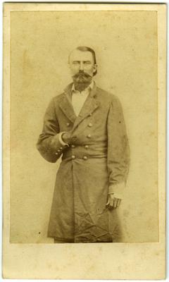 General Joseph O. Shelby (1830-1897); husband to Elizabeth Nancy Shelby, great-granddaughter of Governor Isaac Shelby;                              Jo. O. Shelby of Lex. KY noted on back