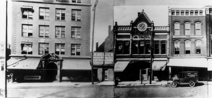 Short Street - Upper to Lime (North), 163  McClelland Building ; various tenants and businesses, including Cassell's Drug Store, J.S. Porter, Dr. Horace Murphy (see 1921 Dir.), 159  Davis  &  Wilkinson, 157  D.R. Messick, 153  Mrs. Sadie Hall, 149 Anderson and Bunton, 143-145 J.M. Byrnes  Bookbinding, Stationery, and Printing