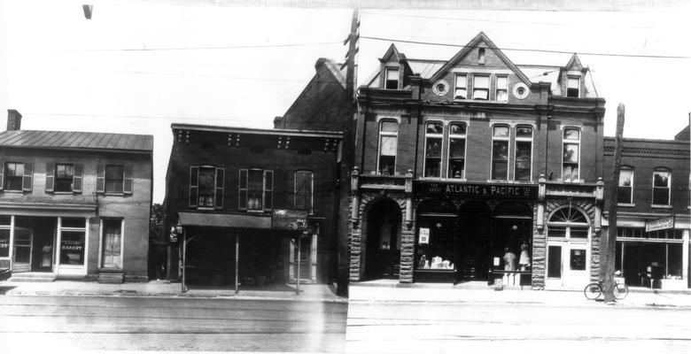 N. Limestone - Church to 2nd (West), 177  Sanitary Bakery Co., 179  S.L. Myers, 181  J.R. Findley, 183  H.S. Stout, 185  A  &  P Tea Co., 187  W.C. Moore's Plumbing Co