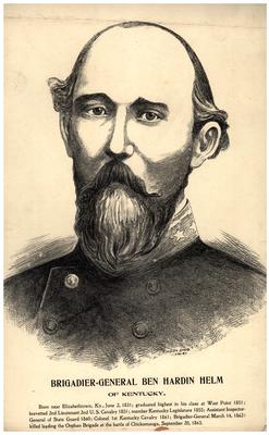 General Benjamin Hardin Helm (1831-1863), 1st Kentucky Cavalry