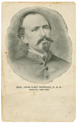 Brigadier General John Hunt Morgan C.S.A.; Morgan in uniform, reproduction of a painting