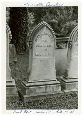 John Hunt Morgan gravestone in the Lexington Cemetery