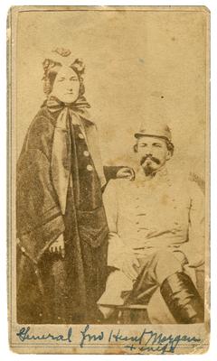 John Hunt Morgan and Martha                              Mattie Ready (1840-1888), his second wife, cropped version of #42 and #43