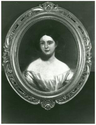 Catherine Grosh Morgan (1834-1920) (AKA Kitty Morgan, AKA Dolly Morgan), wife of Calvin Morgan McClung (1820-1857), General Ambrose Powell Hill (1825-1865), C.S.A., and Alex Forsyth (?-1875), reproduction of painting