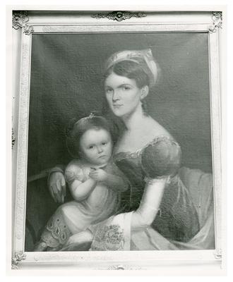 Henrietta Hunt with John Hunt Morgan as infant, reproduction of painted miniature