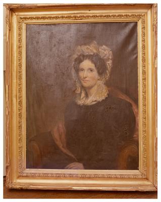 Catherine Grosch Hunt (?-1854), wife of John Wesley Hunt; reproduction of a painted portrait