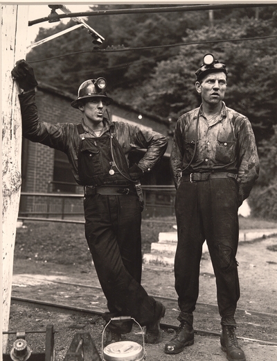 Coal miners waiting for the mantrip.  Gary, McDowell County, W. Va. 8/16/46