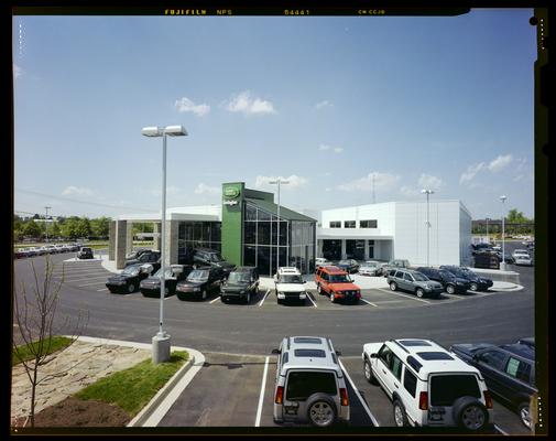 Burchfiled and Thomas, Jaguar and Land Rover automobile dealership, 2 images