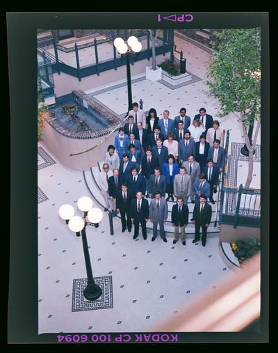 Group photo of 37 people, Victorian Square, 2 images