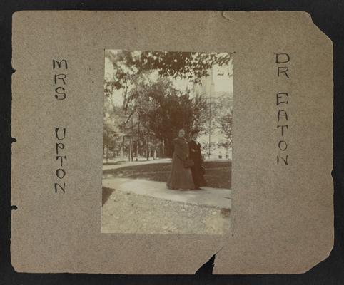 Handwritten title on album page: Miss Upton and Dr. Eaton