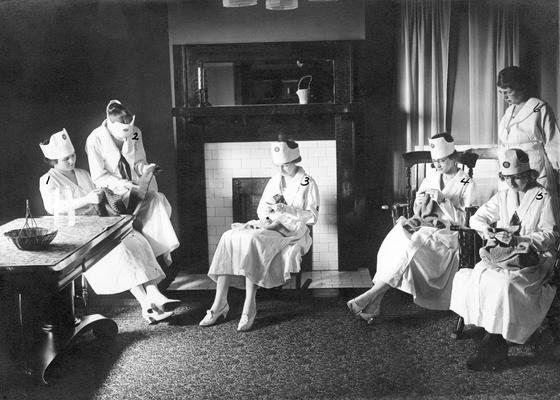 Women students in Sewing class