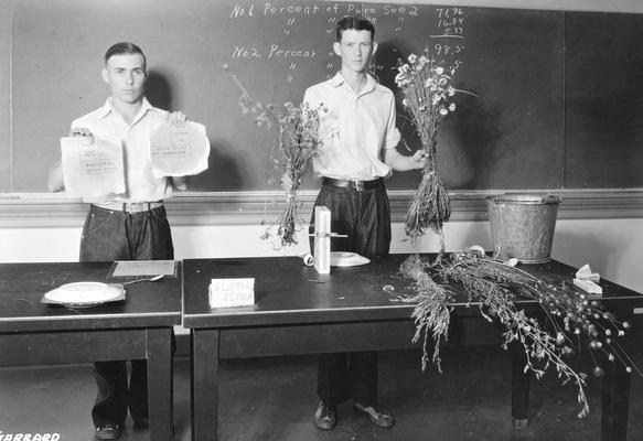Two young men giving a presentation, 1932