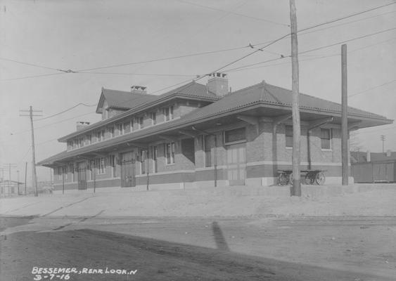 Alabama Train Station, Bessemer, rear view, March 7, 1916