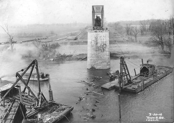 Tennessee River Bridge, March 20, 1916, facing north