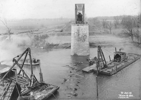 Tennessee River Bridge, March 20, 1916, facing north