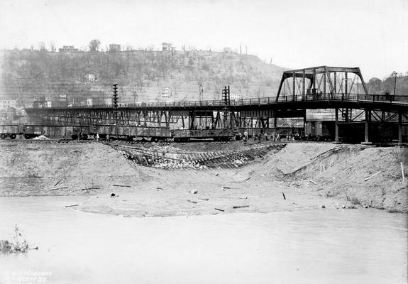 Cincinnati, Baltimore & Ohio Railroad company, track washout at Liberty Street, April 11, 1913