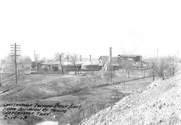 Chattanooga Tennessee, Chattanooga Pressed Brick Plant from Southern Railroad Tracks, February 14, 1913
