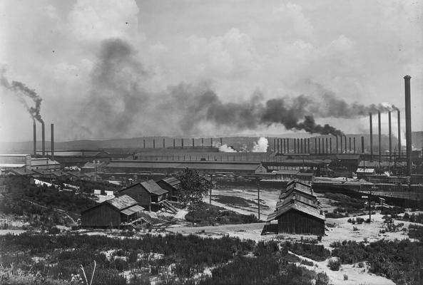 Buildings, railroad cars, plant buildings